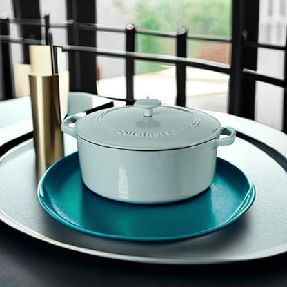 Cuisinart Chef's Classic Enameled Cast Iron Round Covered Casserole (Light Blue, 7- Quart) - Image 3