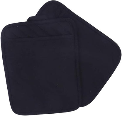 nyi Pot Holders for Kitchen Heat Resistant, Cotton Hot Pads for Kitchen Counter Table, Black Pot Holders with Pocket - Image 5