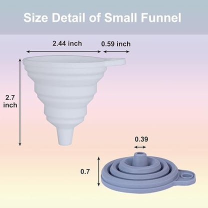 KongNai Funnels for Kitchen Use Set of 4, Silicone Collapsible Funnels for Filling Bottles, Food Grade Funnel for Liquid Powder Transfer, Foldable Kitchen Utensils - Image 3