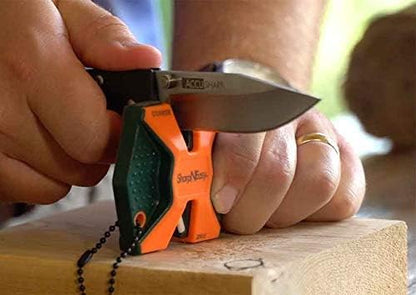 AccuSharp 2-Step Coarse and Fine Rods Knife Sharpener, Hones, Restores & Sharpens Kitchen Knives and All Types of Blades, Keychain Pull Through Knife Sharpener, Blaze Orange - Image 2