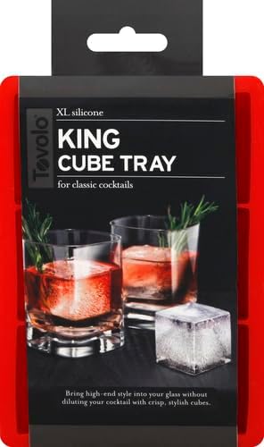 Tovolo, Large King Craft Ice Mold Freezer Tray of 2" Cubes, BPA-Free Silicone, Single, Candy Apple - Image 2