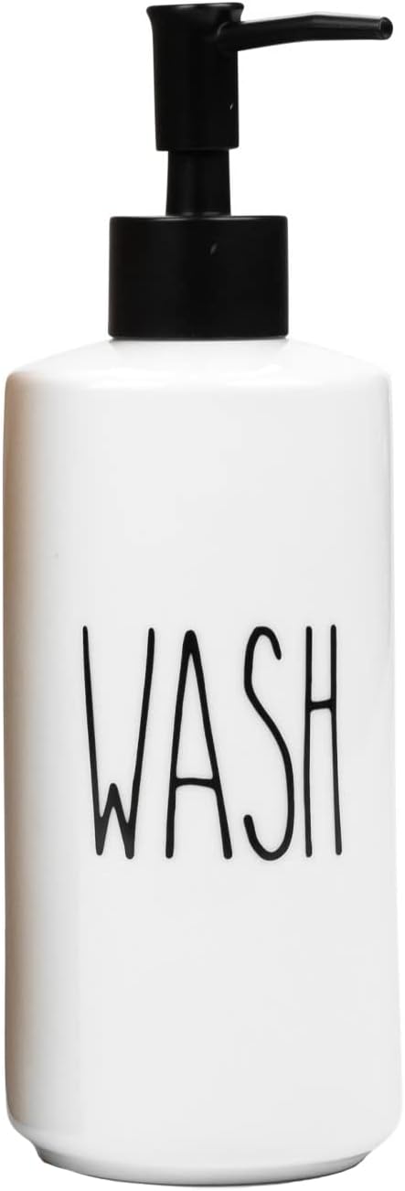 Heartland Home Porcelain 16oz Liquid Dispenser - Kitchen, Bathroom & Laundry Soap & Detergent Dispenser by HeartlandHome