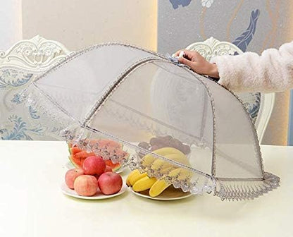 Wuyue Hua70X70cm Large Premium Pop-Up Mesh Screen Food Cover Tent Umbrella, Reusable and Collapsible Outdoor Picnic Food Covers Mesh, Net Food Covers Keep Out Flies, Bugs, Mosquitoes …