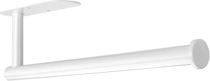 DEKAVA Under Cabinet Wall Mount Paper Towel Holder, Self-Adhesive Bar, Stainless Steel 13 inch (White, 1) by DEKAVA