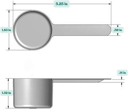 55 mL (55 CC | 1.86 Oz.) Long Handle Plastic Measuring Scoop for Coffee, Protein Powder, Pet Food, Spices, Grains, Dry Goods – Food-Grade BPA-Free (Pack of 1) - Image 2