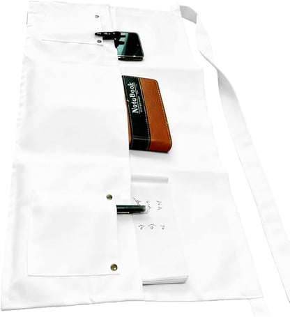 TiwerlfeServer Waist Aprons with 5 Pockets - 11.5 Inch Waterdrop & Oil Resistant Waitress Waiter Half Apron