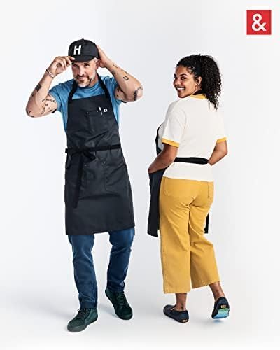 hedley & bennett Essential Apron - Professional Chef Apron with Pockets & Adjustable Bib Strap for Cooking & Grilling