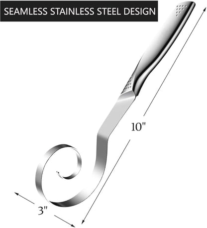 Seamless Danish Dough Whisk -10" Stainless Steel Dutch Bread Dough Whisk Tool for Sourdough Bread Baking, Whisking, Pizza, Pastry, Cake Batter, Biscuits,Dishwasher Safe - Image 2