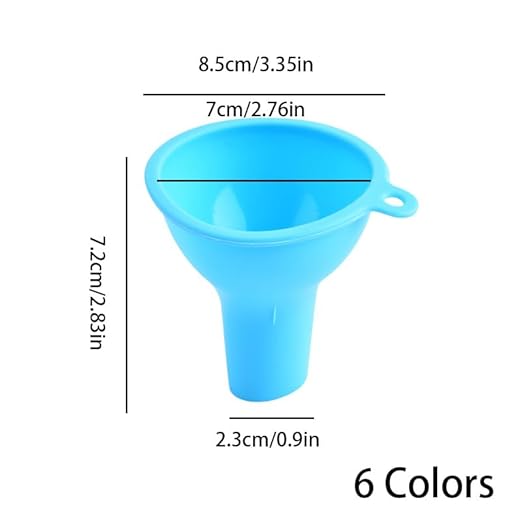 6 Pcs Silicone Funnels for Kitchen, Multi-Color Flexible Filling Small Funnels with Wide Mouth for Condiment & Liquid Transfer – Kitchen Gadgets & Accessories