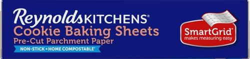 Reynolds Kitchens Cookie Baking Sheets, Pre-Cut Baking Parchment Paper Sheets for Cookies, Oven-Safe up to 425 Degrees, Reusable Up to 3X, No-Mess Cleanup, 12 in x 16 in, 22 Count (Pack of 2) - Image 13