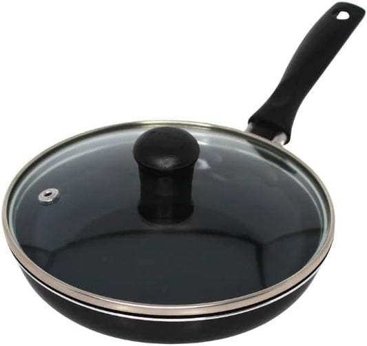 IMUSA Ceramic Nonstick Frying Pan with lid, Egg Pan, Omelet Pans, 6.3 Inch, Aluminium, Black