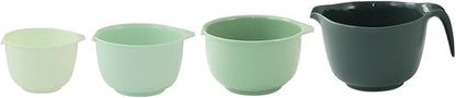 Glad Mixing Bowls with Pour Spout, Set of 4 - Nesting Plastic Bowls (1.2qt, 1.9qt, 2.8qt, and 3qt with Handle) - Non Slip Base, Dishwasher Safe Kitchen Cooking and Baking Supplies, Green - Image 6