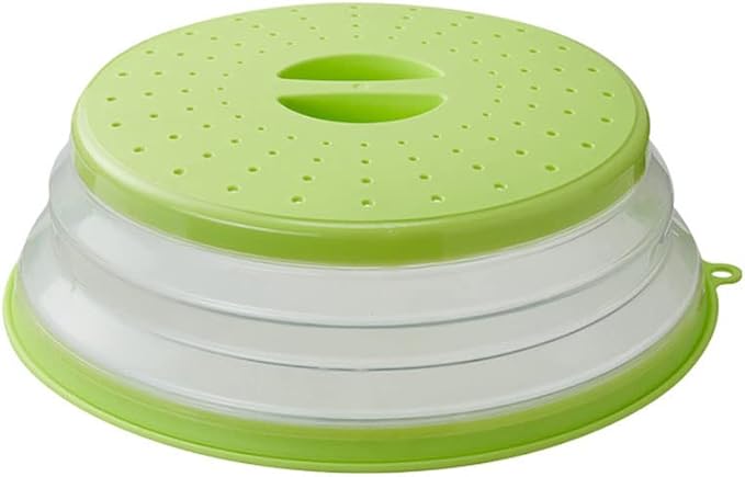 Collapsible Microwave Splatter Cover, 10.5 Inch, Dishwasher-safe, Microwave Plate Cover With Steam Vent，BPA-Free Silicone & Plastic (yellow)