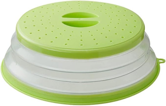 Collapsible Microwave Splatter Cover, 10.5 Inch, Dishwasher-safe, Microwave Plate Cover With Steam Vent，BPA-Free Silicone & Plastic (yellow)