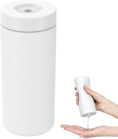 Dish Soap Dish Dispenser, 240ml Silicone Squeeze Washing Up Liquid and Hand Soap Refillable Bottles, Dishwashing Liquid Dispensing for Kitchen & Bathroom (White)