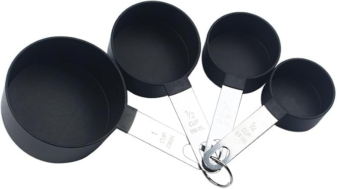 Plastic Measuring Cup & Spoon Set – 8-Piece with Stainless Steel Handles, Stackable, for Baking & Cooking - Image 7