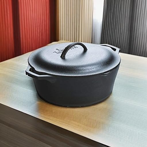 Lodge Cast Iron Dutch Oven - Loop Handle Cooking Vessel - Even Heat Retention - Oven-Safe, Versatile Pot - 7 Quart - Image 5