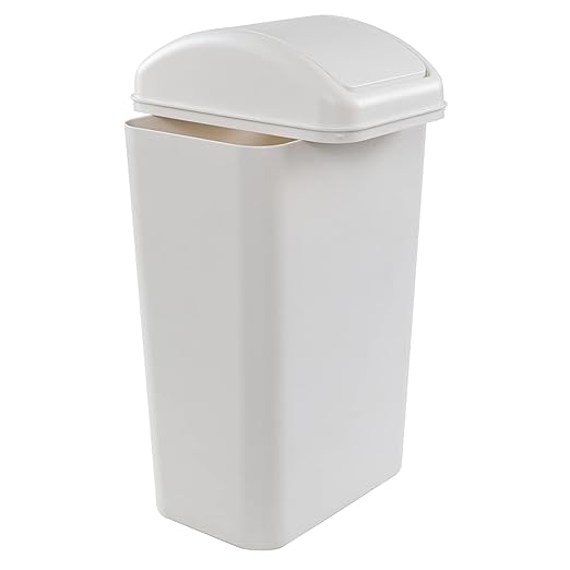 3.5 Gallons/14 Liter Small Trash Can, Plastic Swing Lid Garbage Bin，9.8" x 6.6" x 16.7" - Image 7