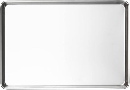 Restaurantware Met Lux 26 x 18 Inch Industrial Baking Pan 1 Heavy-Duty Full-Size Bakery Sheet Pan - Rimmed Edges Endures Up To 392F Aluminum Sheet Pan Dishwashable Ideal For Baking Or Roasting