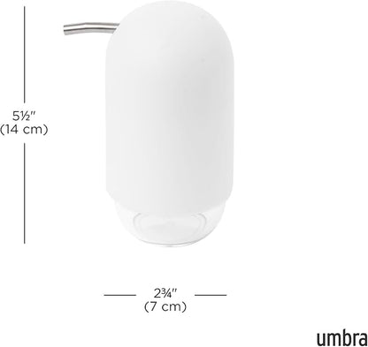 Umbra Touch Soap Dispenser Pump 13 oz (384 ml) Capacity for Liquid Soap or Hand Sanitizer, Easy to Refill, White - Image 3