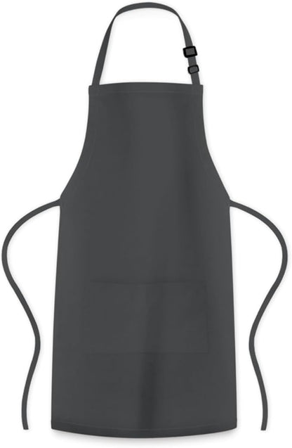 Adjustable Bib Apron 100% Polyester Kitchen Aprons Waterdrop Resistant Aprons with Adjustable Strap, Pockets & Long Ties