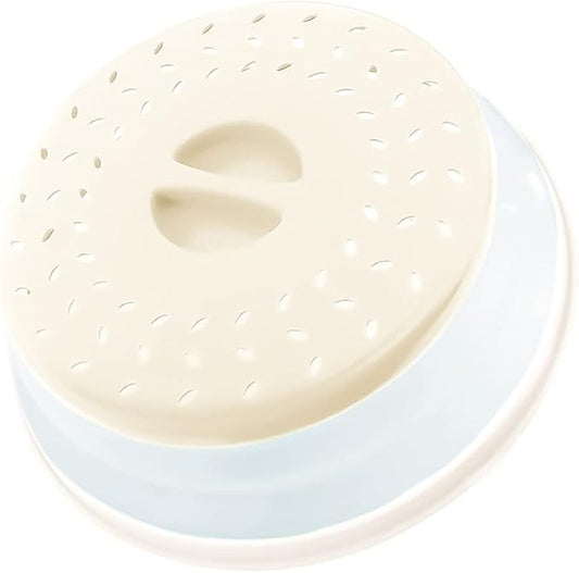 Collapsible Microwave Splatter Cover, Microwave Plate Cover With Steam Vent，BPA-Free Silicone & Plastic (Light blue, 10.5IN)