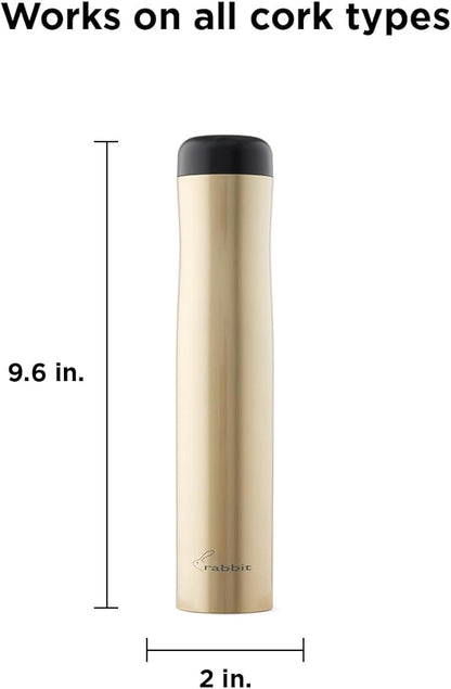 Rabbit Electric Wine Opener, Automatic Corkscrew with Built-In Foil Cutter, Removes Cork in Seconds, Gold - Image 2