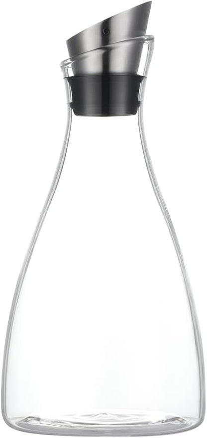 50 Ounces Borosilicate Glass Carafe with Lid, Glass Pitcher for Hot/Cold Water, Ice Tea and Lemonade Beverage by Purefold