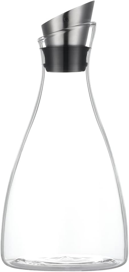 50 Ounces Borosilicate Glass Carafe with Lid, Glass Pitcher for Hot/Cold Water, Ice Tea and Lemonade Beverage by Purefold