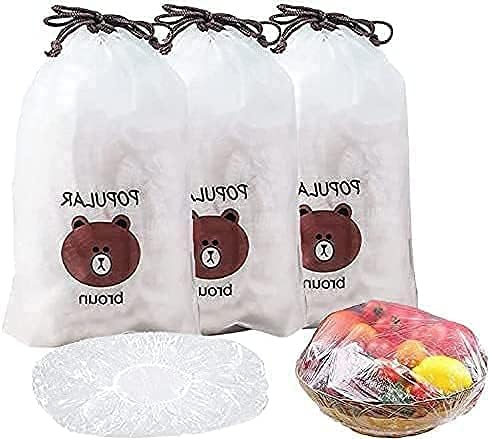 Fresh Keeping Bags, Plastic Sealing Bags Food Cover, Universal Kitchen Wrap Seal Fresh Keeping Caps Fresh Keeping Bags Covers,Plastic Stretchable Food Covers for Leftover And Meal Prep (300PCS) by Home