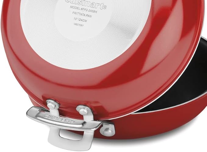 Cuisinart FP2-24R 10-Inch Nonstick Set Frittata Non-Stick Sauce Pan, Red