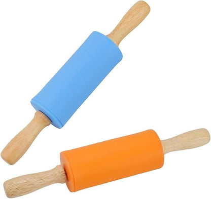 Koogel 9 Inch Mini Rolling Pin, 2 PCS Wooden Handle Rolling Pin for Kids Dough Rollers for Baking Supplies Home Kitchen by KOOGEL
