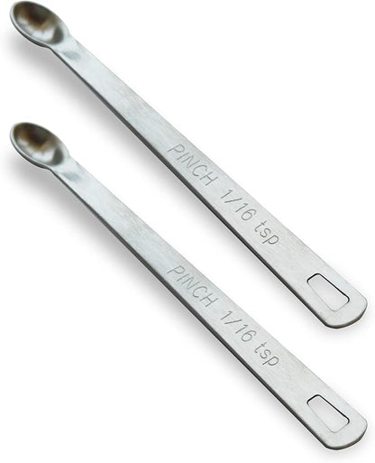 2PCS 1/16 Teaspoon(1/16tsp, 0.31ml, Pinch) Single Tiny Measuring Spoon, Small Individual Stainless Steel Measure Spoons Only by BERYLER