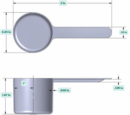 106 mL (106 CC | 3.58 Oz.) Long Handle Plastic Measuring Scoop for Coffee, Protein Powder, Pet Food, Spices, Grains, Dry Goods – Food-Grade BPA-Free (Pack of 1) - Image 2