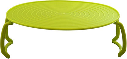 Microwave Multipurpose 4 in 1 Tray Stand Rack Splatter Guard Carry Tray Stacking Shelf (1, Green)