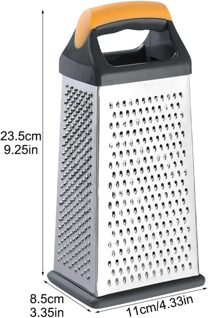 Cheese Grater, 4-Sided Box Grater with Handle, Stainless Steel Graters, Vegetable Slicer, Kitchen Food Shredder for Grate Cheeses, Shred Veggies Kitchen Gadgets Tools(9.25inch)
