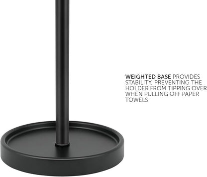 Ivilon Countertop Paper Towel Holder - Modern Bell End Minimalist Design - Fits All Paper Towel Roll Sizes - Color Black - Image 4