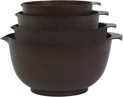 BoxedHome 4 Quart Large Plastic Mixing Bowls, Microwave Safe Mixing Bowl Set with Pour Spout, Nesting Bowls for Space Saving Storage(brown) by BoxedHomeProducts