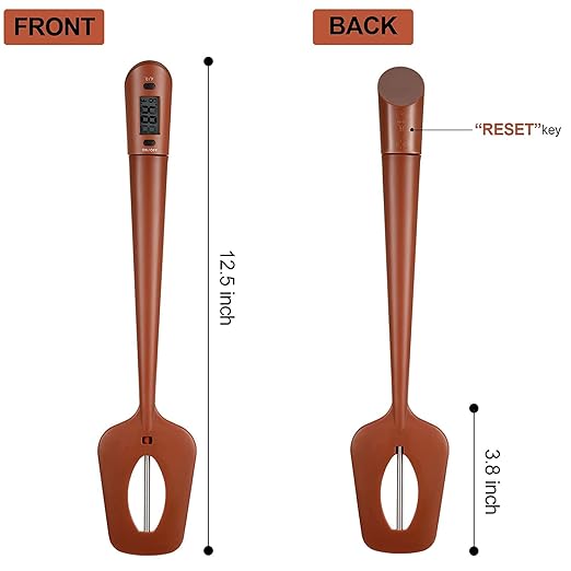 HUOZHI Digital LCD Candy Spatula Thermometer, Instant Read Meat & Candy Thermometer Temperature Reader & Stirrer in One BPA Free Food Grade Silicone