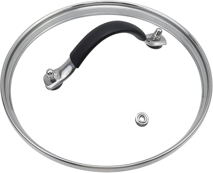 Antrader Glass Lid,7"Tempered Replacement Lid with Silicone Handle for Any Cookware（ID:7.03"-OD:7.56")
