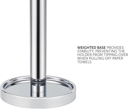 Ivilon Countertop Paper Towel Holder - Steady and Easy Tear - Fits All Paper Towel Rolls - Chrome - Image 4