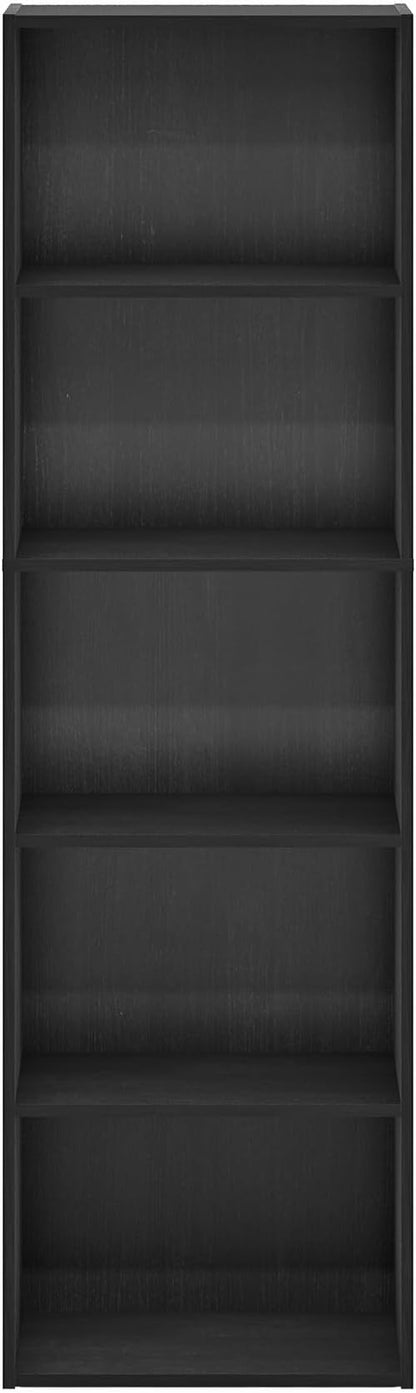 Furinno LUDER Book Shelf, 5-Tier Bookshelf, Bookcase with Open Shelves, 9.4 x 15.8 x 52, Easy Assembly, for Living Room, Bedroom, Home Office, Blackwood - Image 7