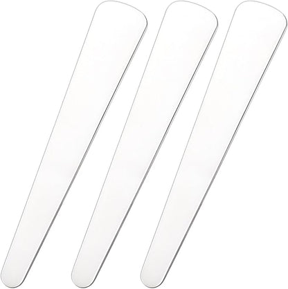 Pndeyo 3pcs Mini Stainless Steel Makeup Spatula, Reusable Cosmetic Cream Spatulas Spoon, Skincare Scoop Applicator Facial Massage Beauty Tools for Mixing and Sampling Face Eye Cream- 2.79"×0.52"