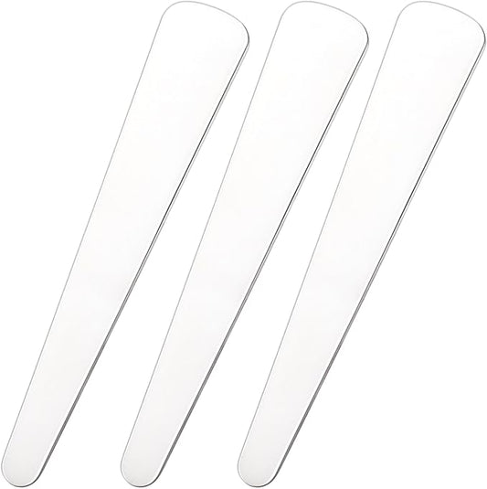 Pndeyo 3pcs Mini Stainless Steel Makeup Spatula, Reusable Cosmetic Cream Spatulas Spoon, Skincare Scoop Applicator Facial Massage Beauty Tools for Mixing and Sampling Face Eye Cream- 2.79"×0.52"