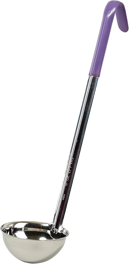 Winco One Piece Stainless Steel Ladle, 6 Ounce, 15.5", Red Tail by Winco