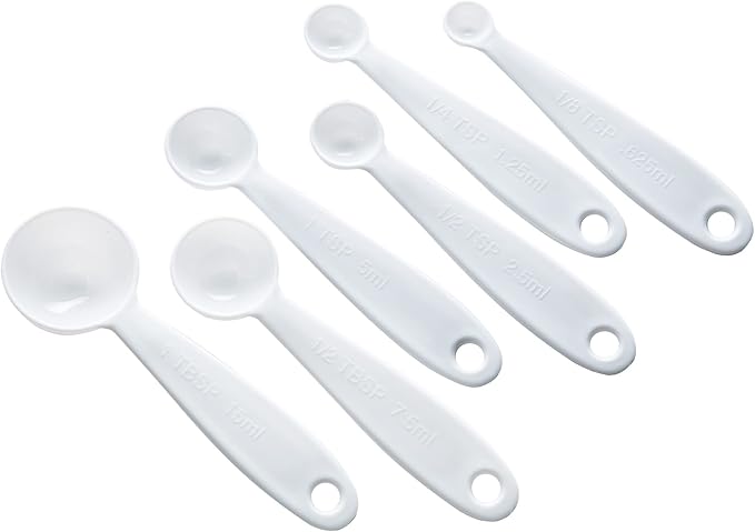 Chef Craft Select Measuring Spoon Set, 6 Piece Set, White by ChefCraft