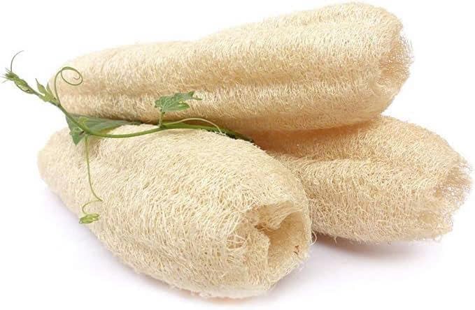 Natural Whole Loofah Sponge (Pack 3) - Exfoliating Body for Bath or Dish Scrubber for Kitchen - 100% Biodegradable Compostable, Dishwashing Scouring Pad, Zero Waste by MiwPiw