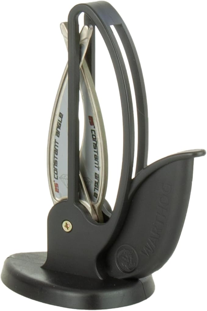 Warthog V-Sharp CURVE Professional Knife Sharpener System, 25 Degree Angle Knife Sharpener, 325 Grit Diamond Hones, Kitchen Tools, Easy to Use, Lightweight, No Adjustments, Ultra Compact, Black - Image 2