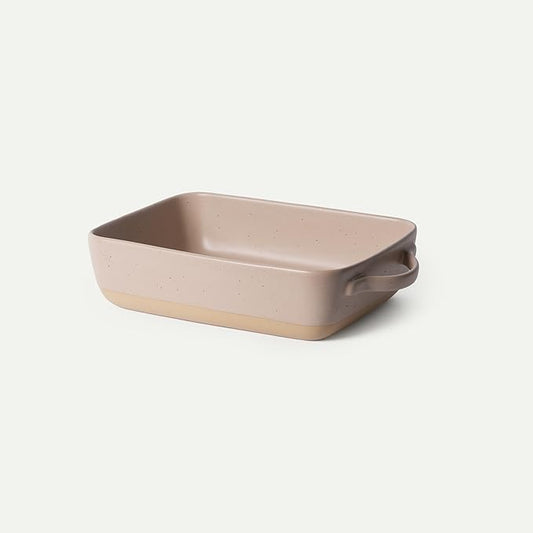 Mora Ceramic Baking Dish with Handles For Casserole, Lasagna, Gratin, Broiling, Roasting, and Baking. Large 9x13 in Pan, Extra Deep - Porcelain Serving Bakeware from Oven to Table. Freezer Safe - Mushroom by MORA