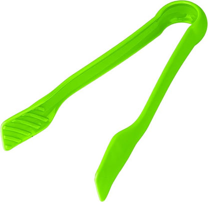 DecorRack 3 Pcs 6” x 8” x 10” Multi Colored Plastic Tong Set, 3 Pack Durable BPA-Free Quality Heavy Duty Designed for BBQ, Grilling, Salad, Buffets and Kitchen (Green)